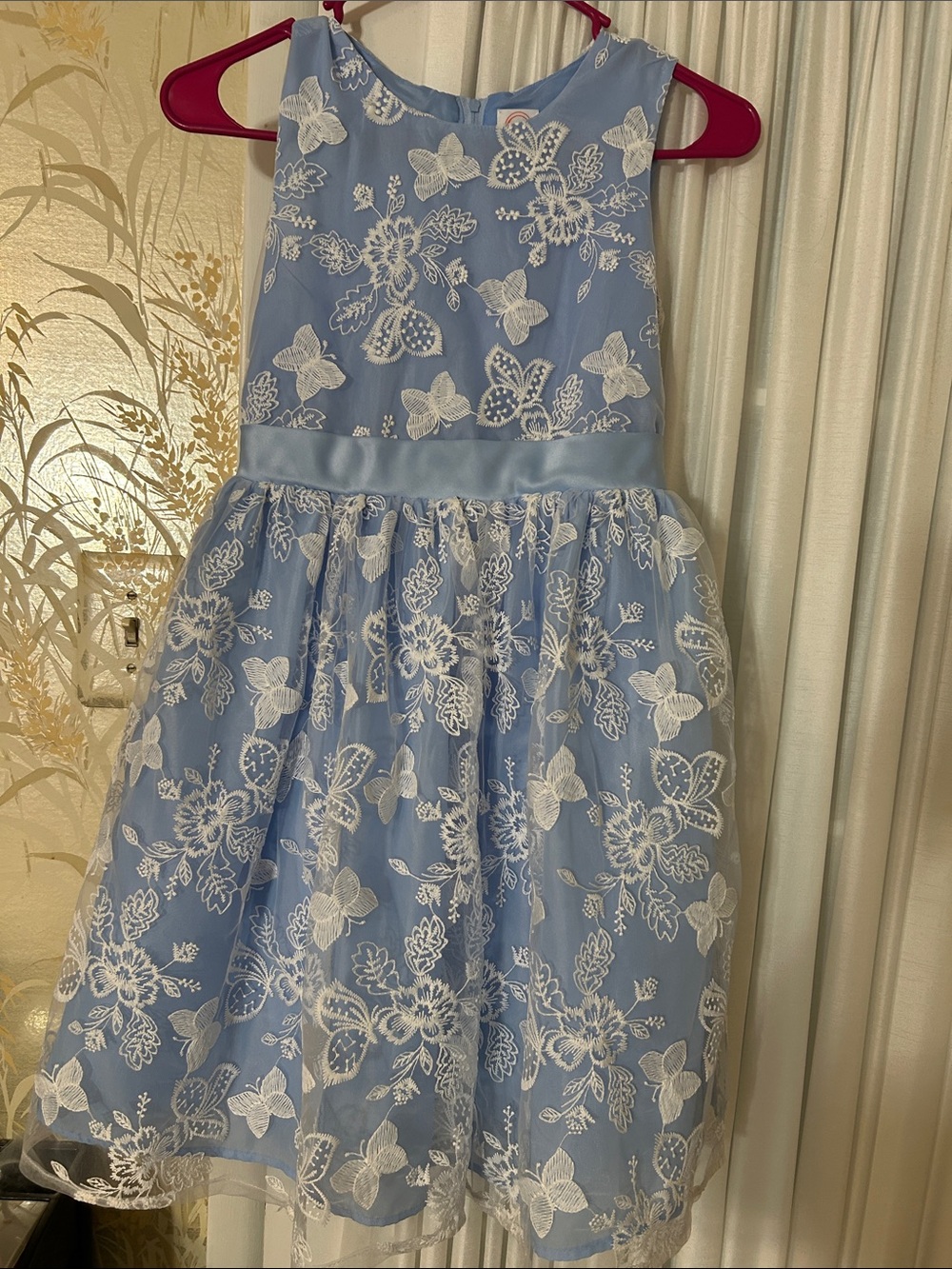 wonder nation Light Blue Floral Lace Overlay Dress